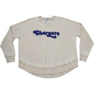 chicka-d Acid Wash Retro Chargers Graphic Sweatshirt Womens Medium Game Day